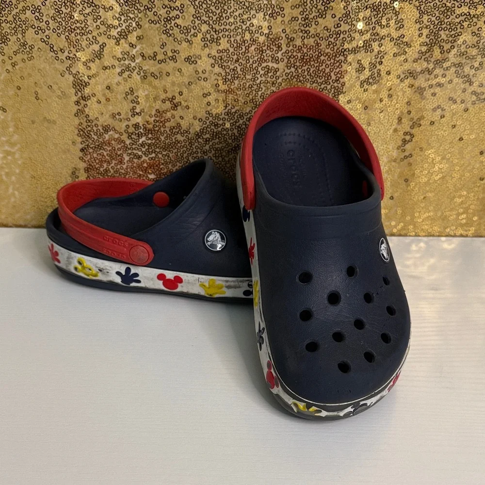 CROCS Fun Lab Disney Navy and Red Clogs with Fun Print